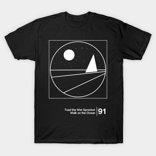 Walk On the Ocean / Minimal Style Graphic Artwork Design T-Shirt by saudade